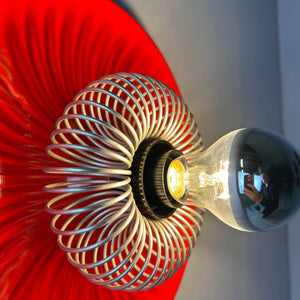 Decken-oder Wandlampe rot mit Sprirale von Elektromfem ISZ