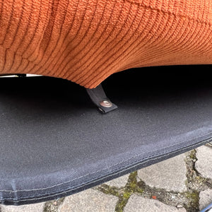 Sessel orange Cord Chrom mit Ottomane von pol international