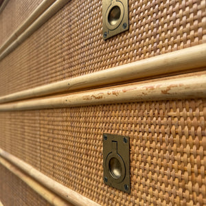 Kommode Rattan Bambus mit Messinggriffen von Dal Vera