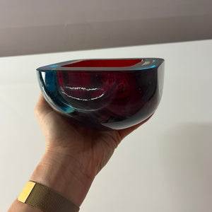 Schale rot blau Muranoglas