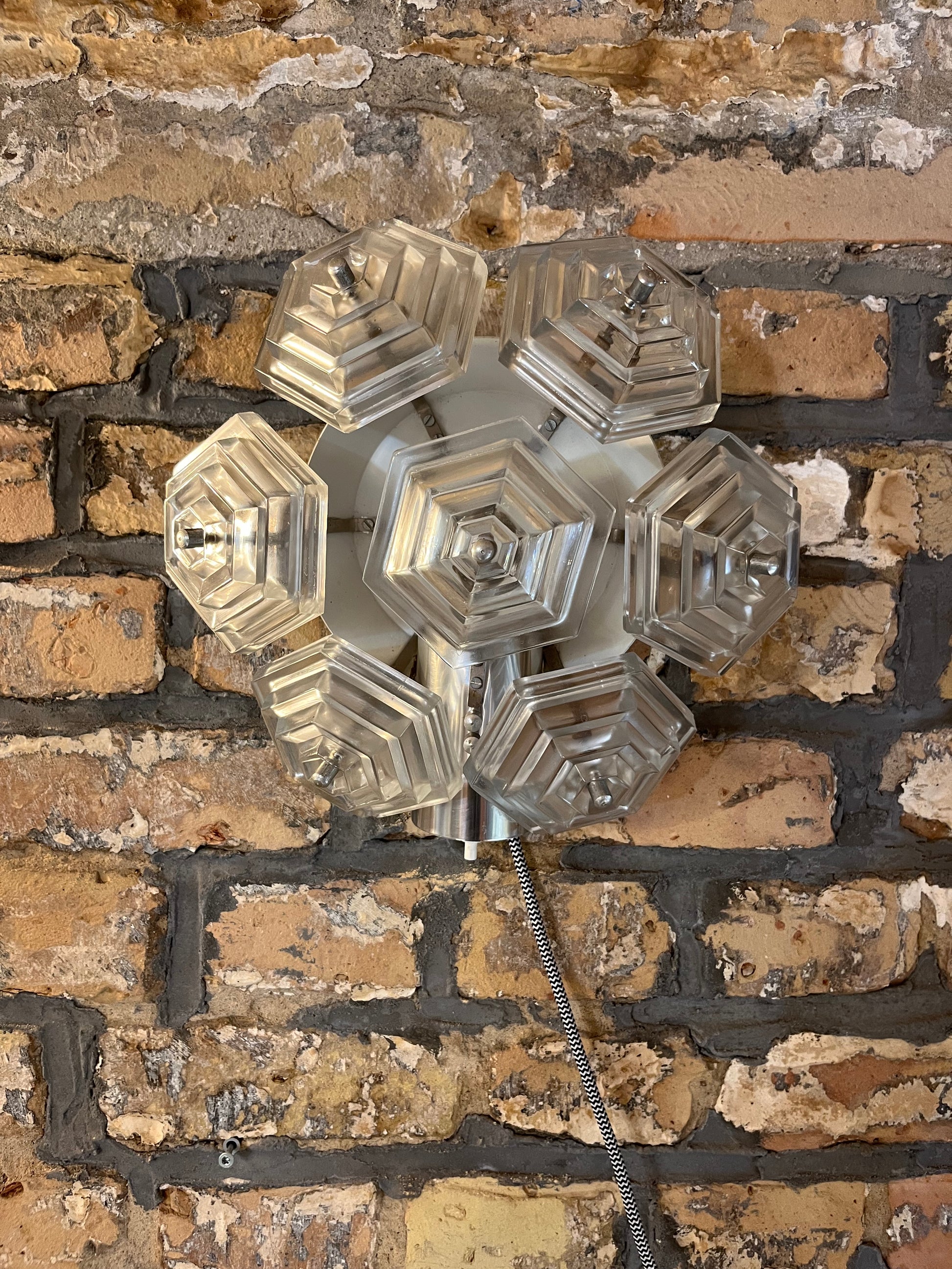 Wandlampe Eiskristall von VEB Kristallleuchtenbau Ebersbach