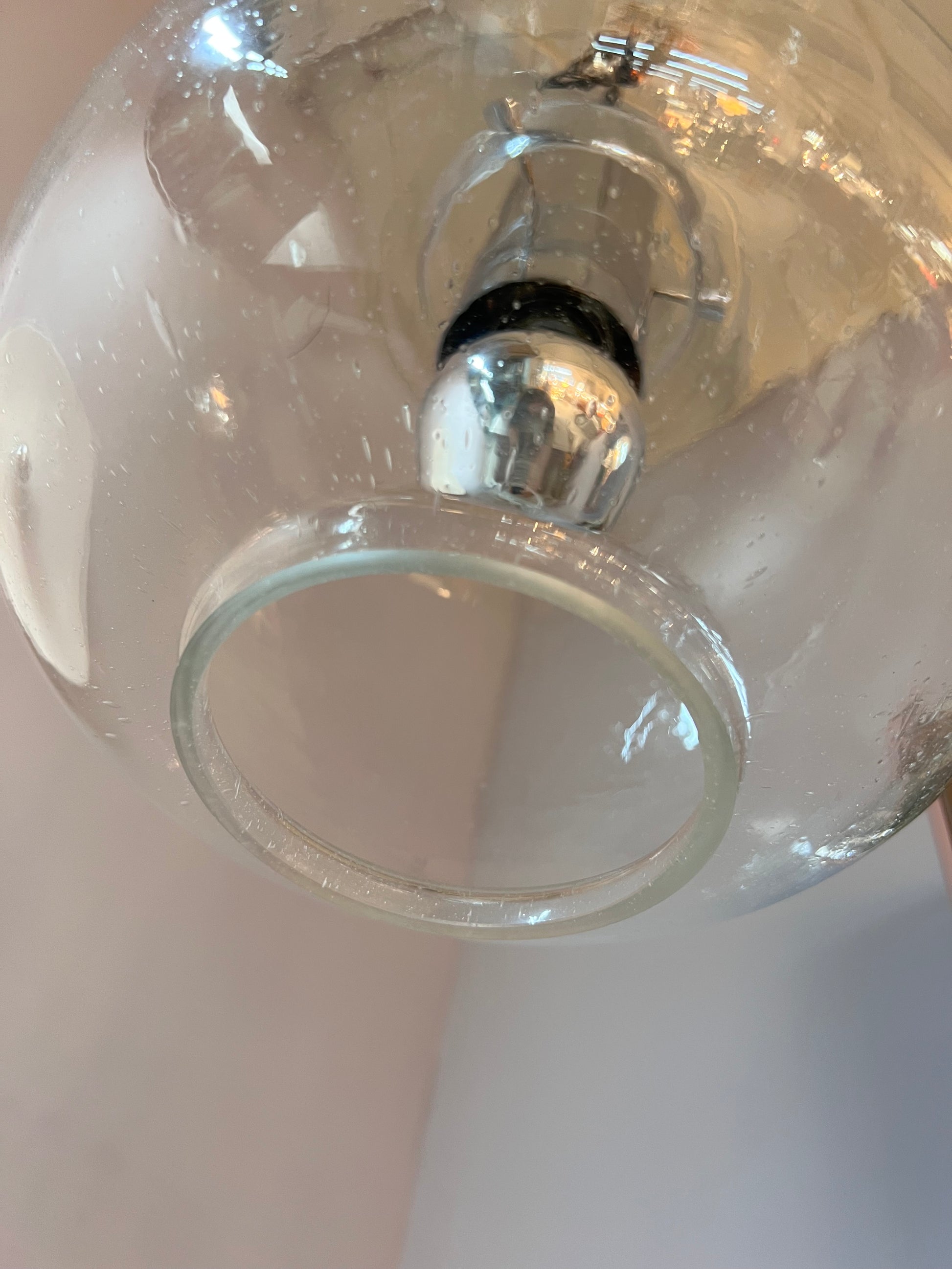 Hängelampe Glas Chrom von Glashütte Limburg