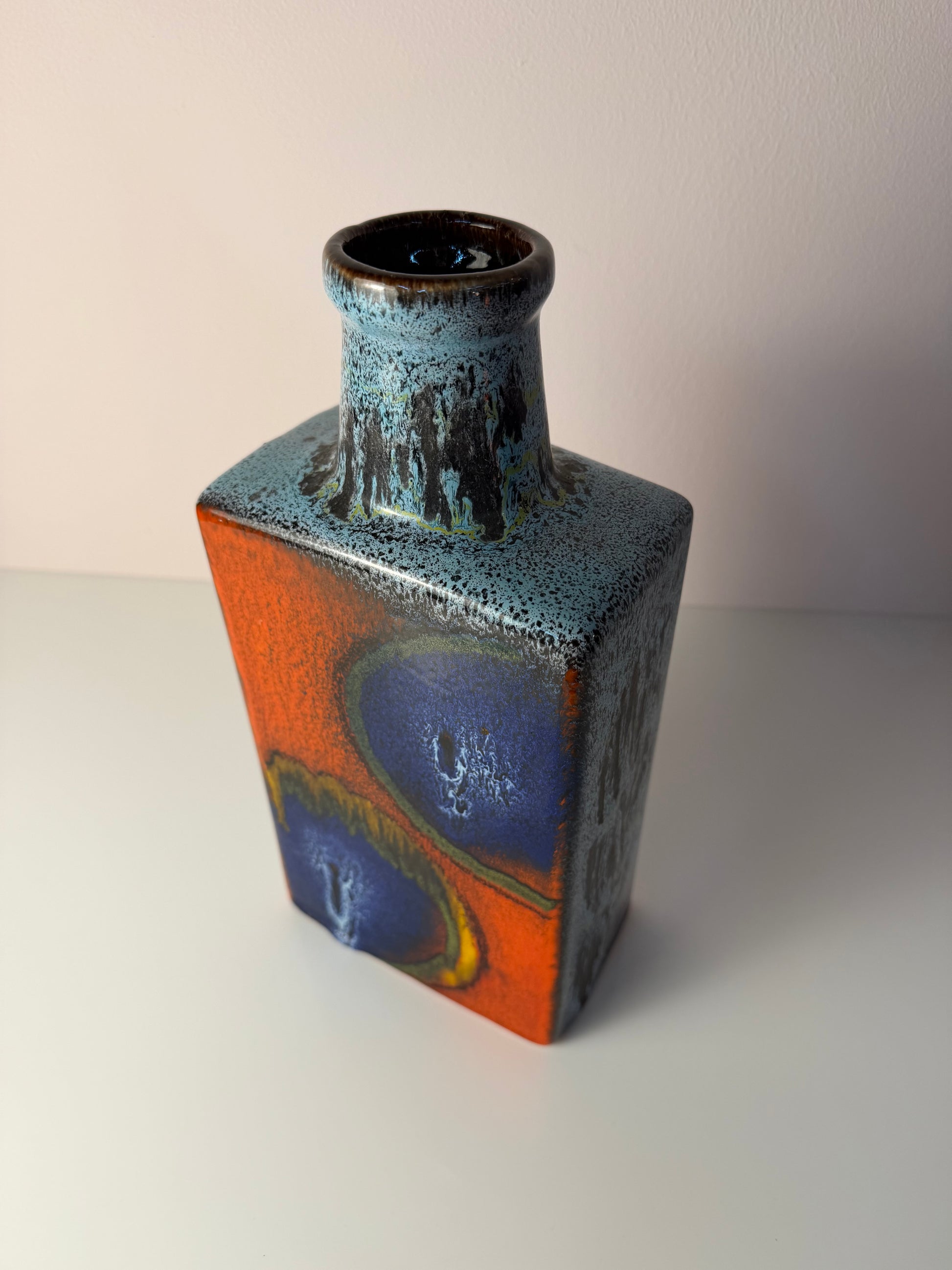 Vase 281-30 Fat Lava blau rot von on Scheurich West Germany