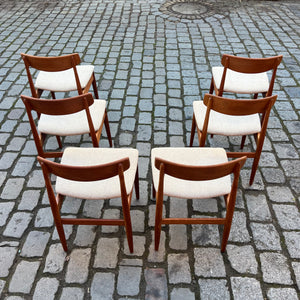 Set: 6x Polsterstuhl beige Teak von Casala