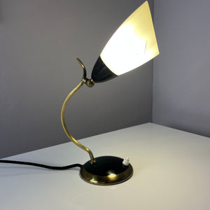 Tischlampe Messing Glas