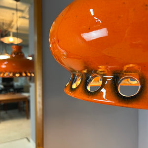 Keramiklampe orange aus Westdeutschland