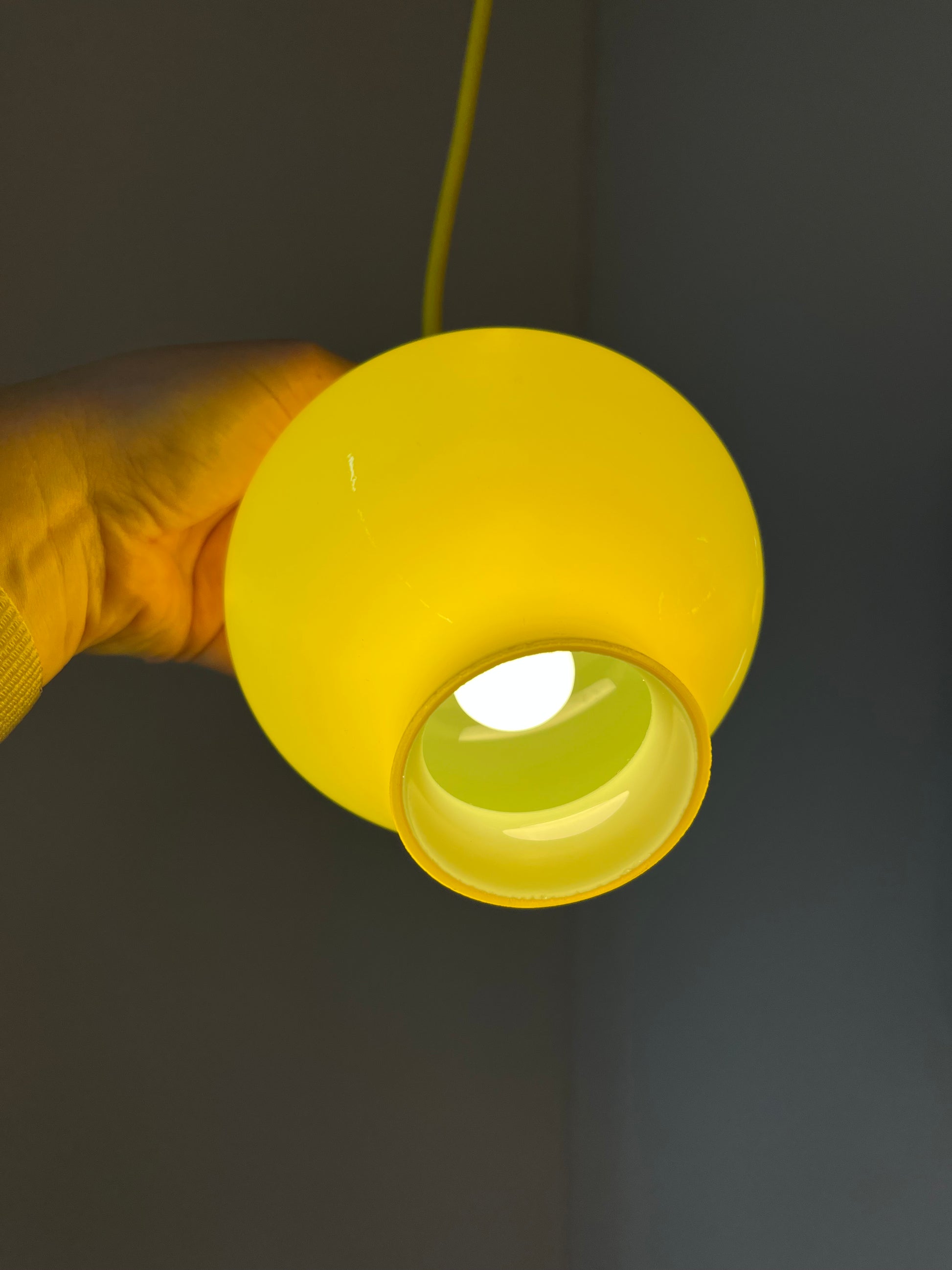 Hängelampe gelb Glas von Holmegaard