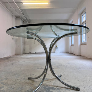 Runder Esstisch Glas & Chrom