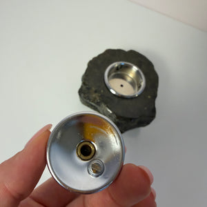 Tischfeuerzeug grün schwarz Alabaster