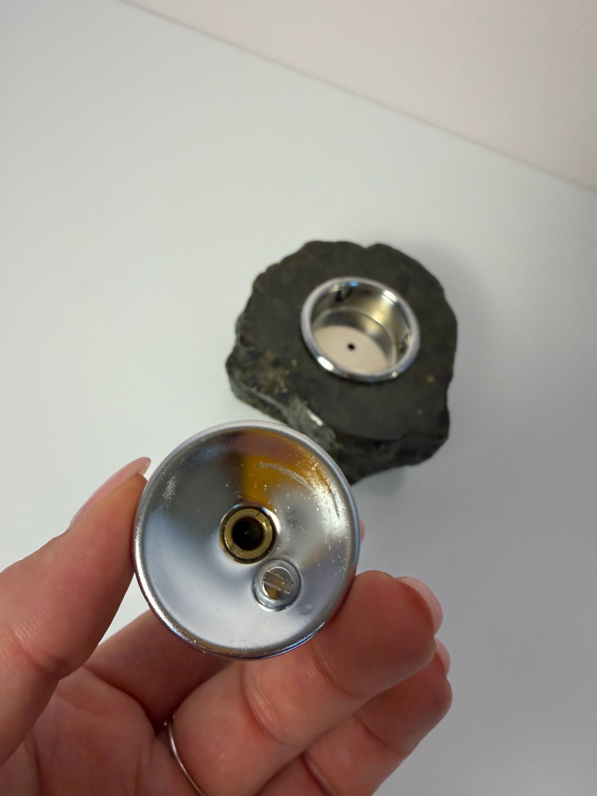 Tischfeuerzeug grün schwarz Alabaster