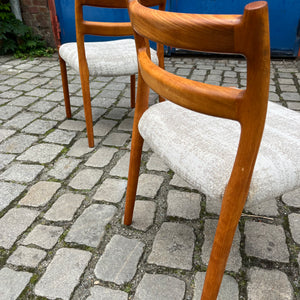 Polsterstuhl hellgrau Teak von J.L. Møller