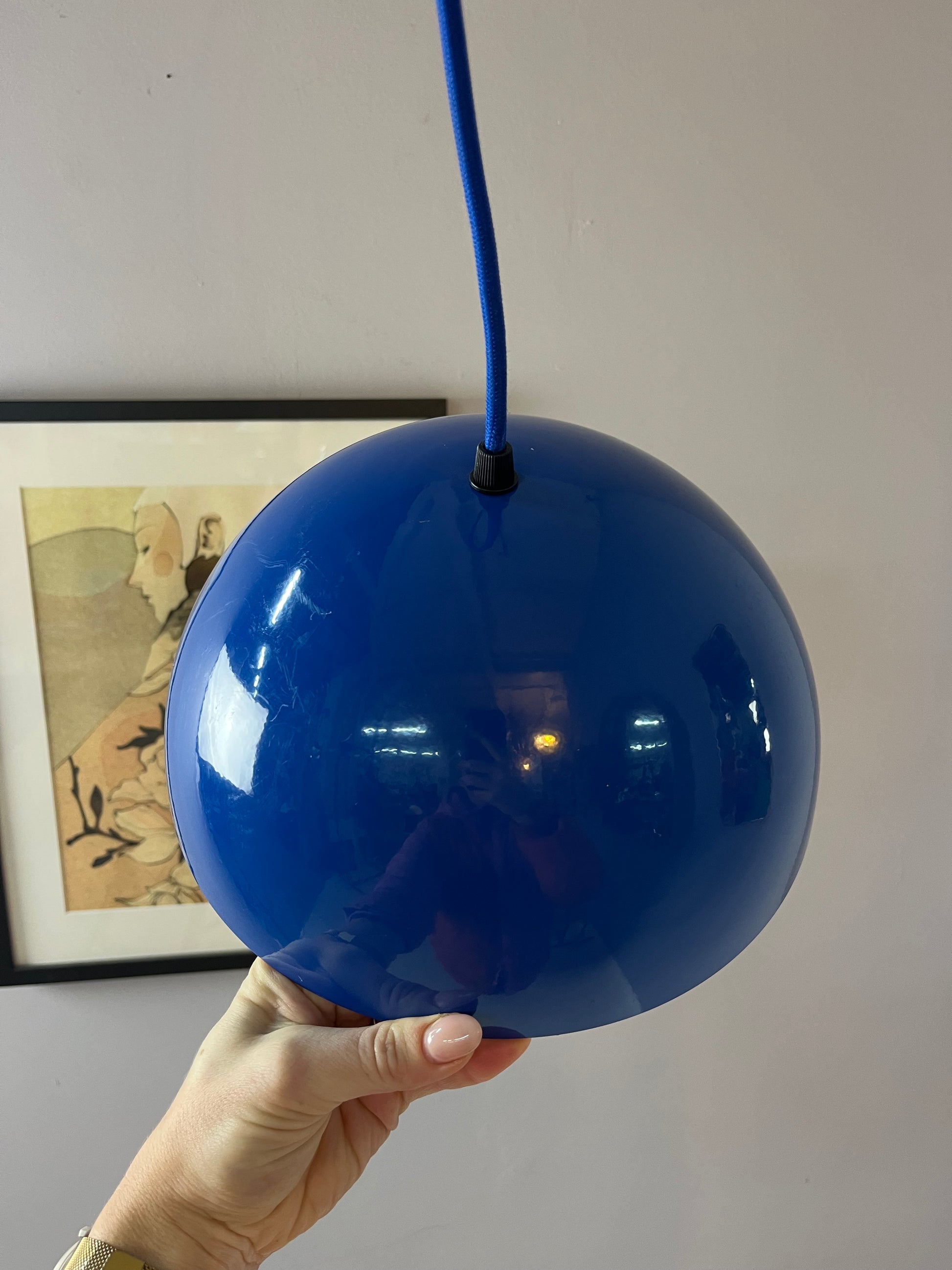 Hängelampe blau Metall