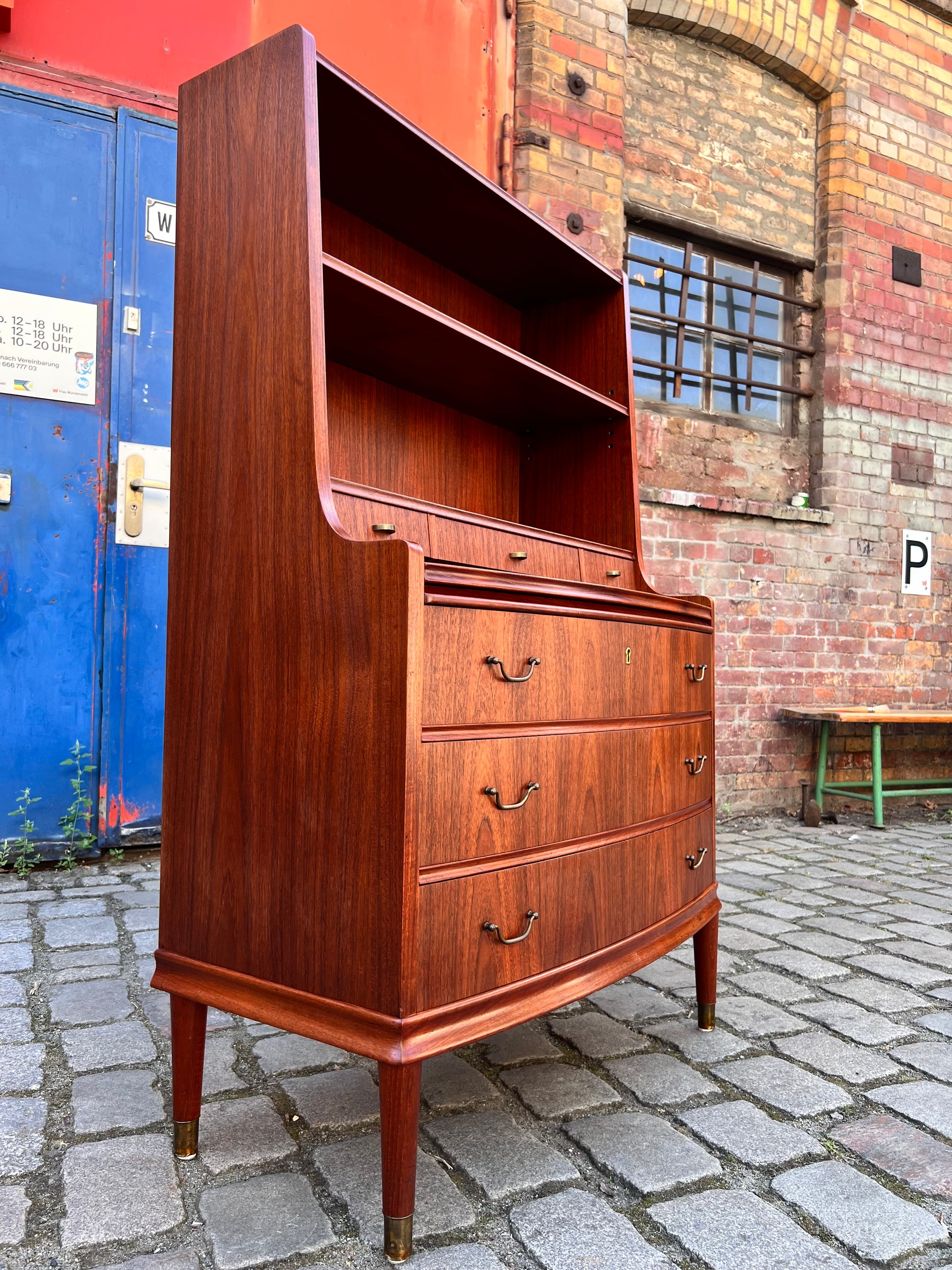 Bücherregal mit Sekretär und Kommode Teak Dänemark