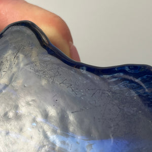 Vase blau Glas von Kai Blomqvist für Riihimaki / Riihimaen Lasi Oy
