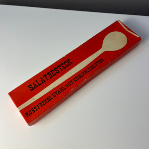 Salatbesteck Teak Edelstahl in Originalverpackung