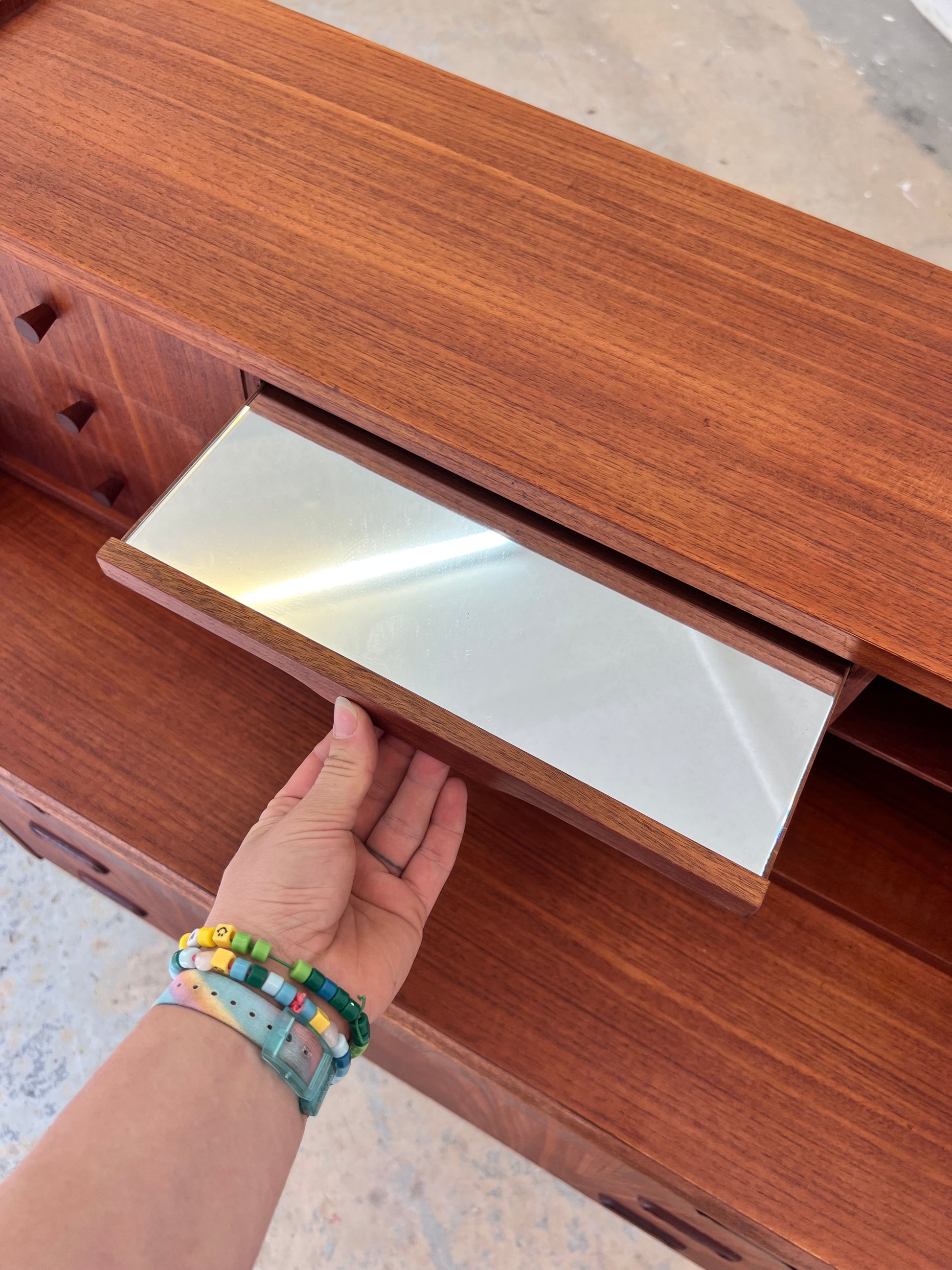 Sekretär Teak mit Spiegel aus Dänemark