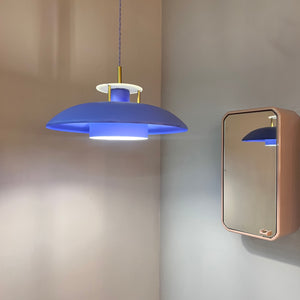 Lamellenlampe neu lackiert blau