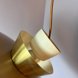 Lamellenlampe creme Messing