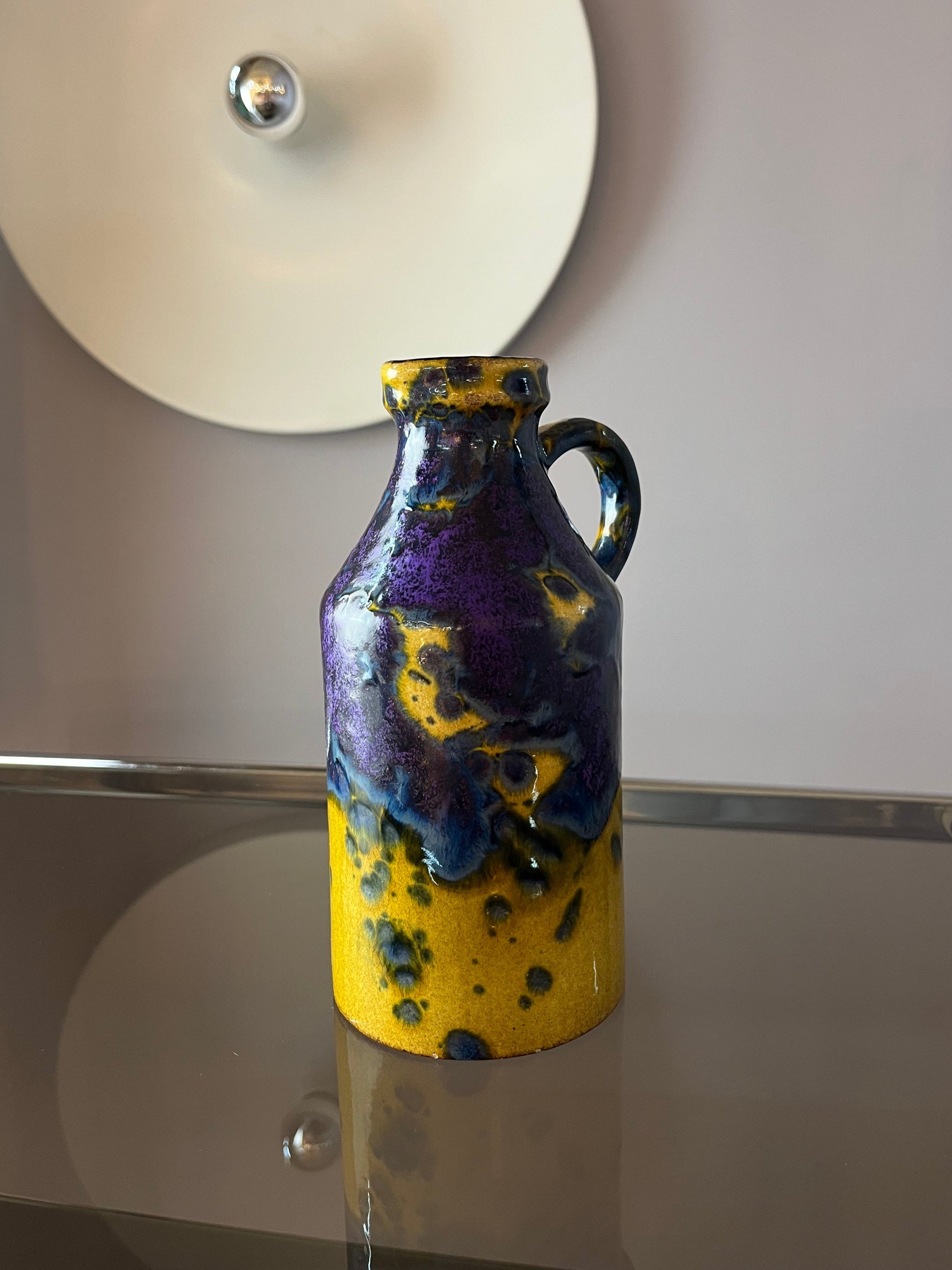 Vase gelb lila von Marei Keramik