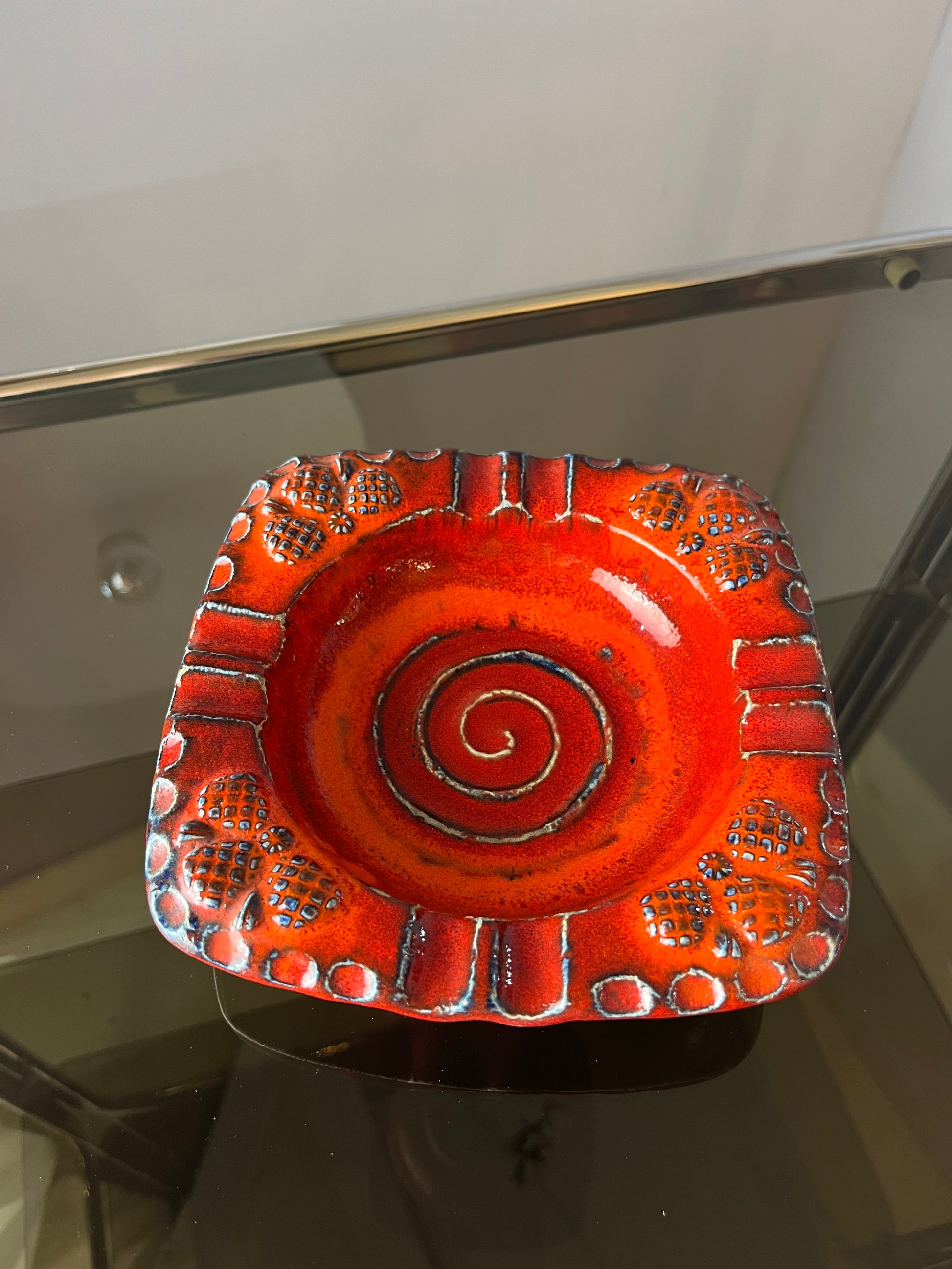 Aschenbecher orange Keramik von Dümler & Breiden