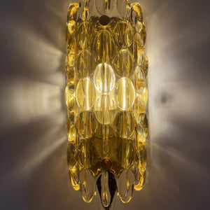 Wandlampe Glas Messing von Carl Fagerlund für Orrefors