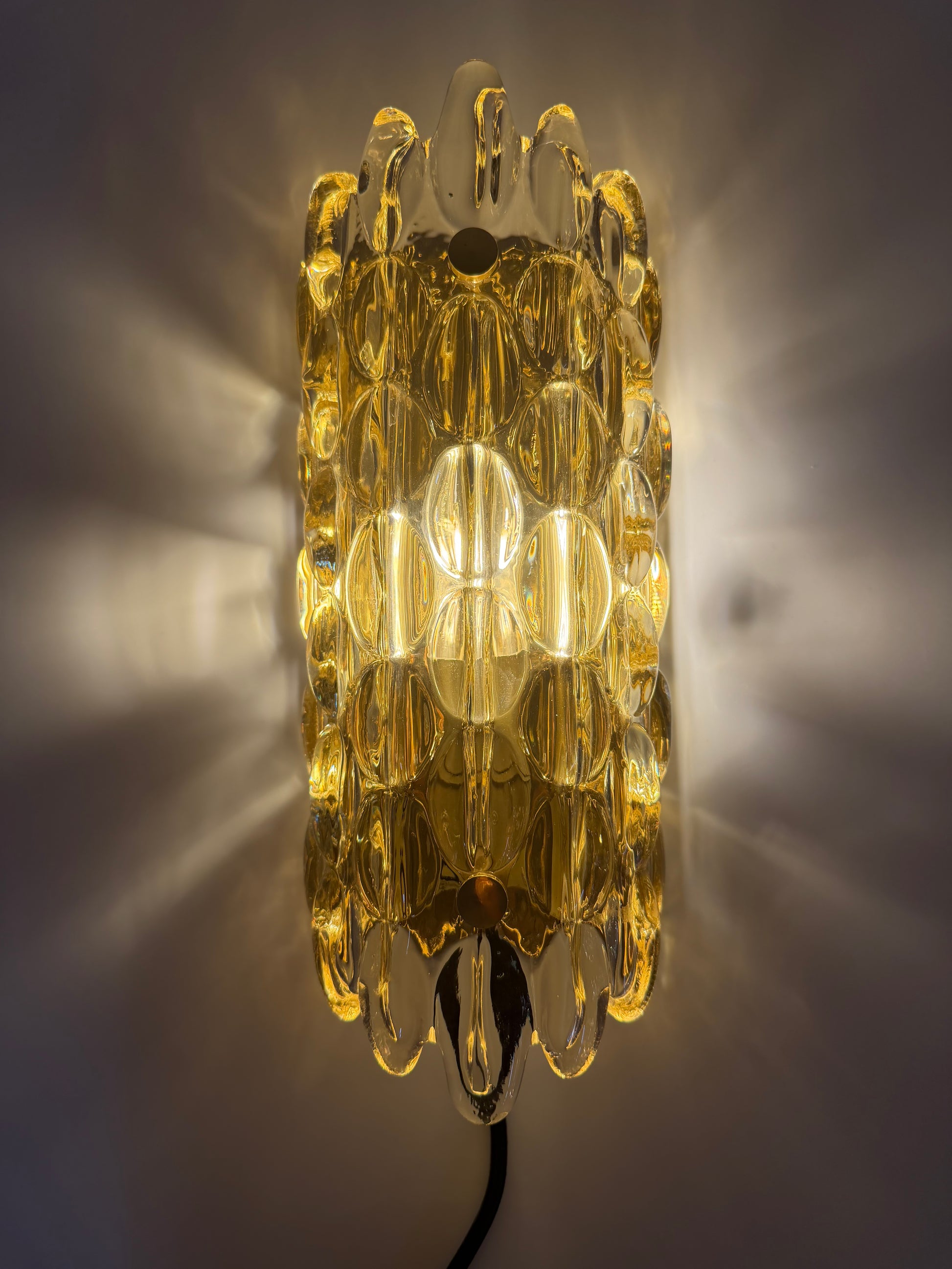 Wandlampe Glas Messing von Carl Fagerlund für Orrefors