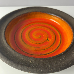 Schale orange Keramik von Ulrik Lundbergh, Ebeltoft