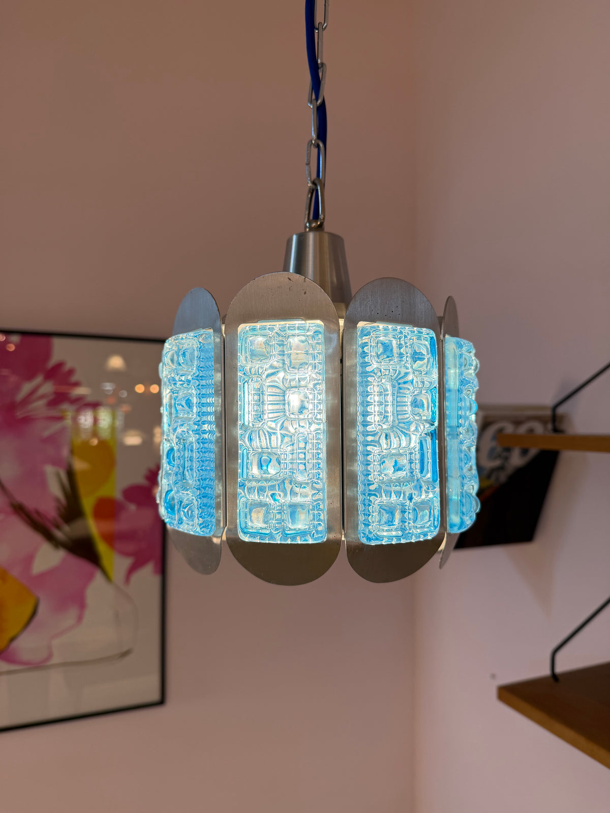Hängelampe blau silber von Vitrika
