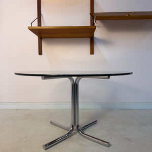 Runder Couchtisch Glas & Chrom