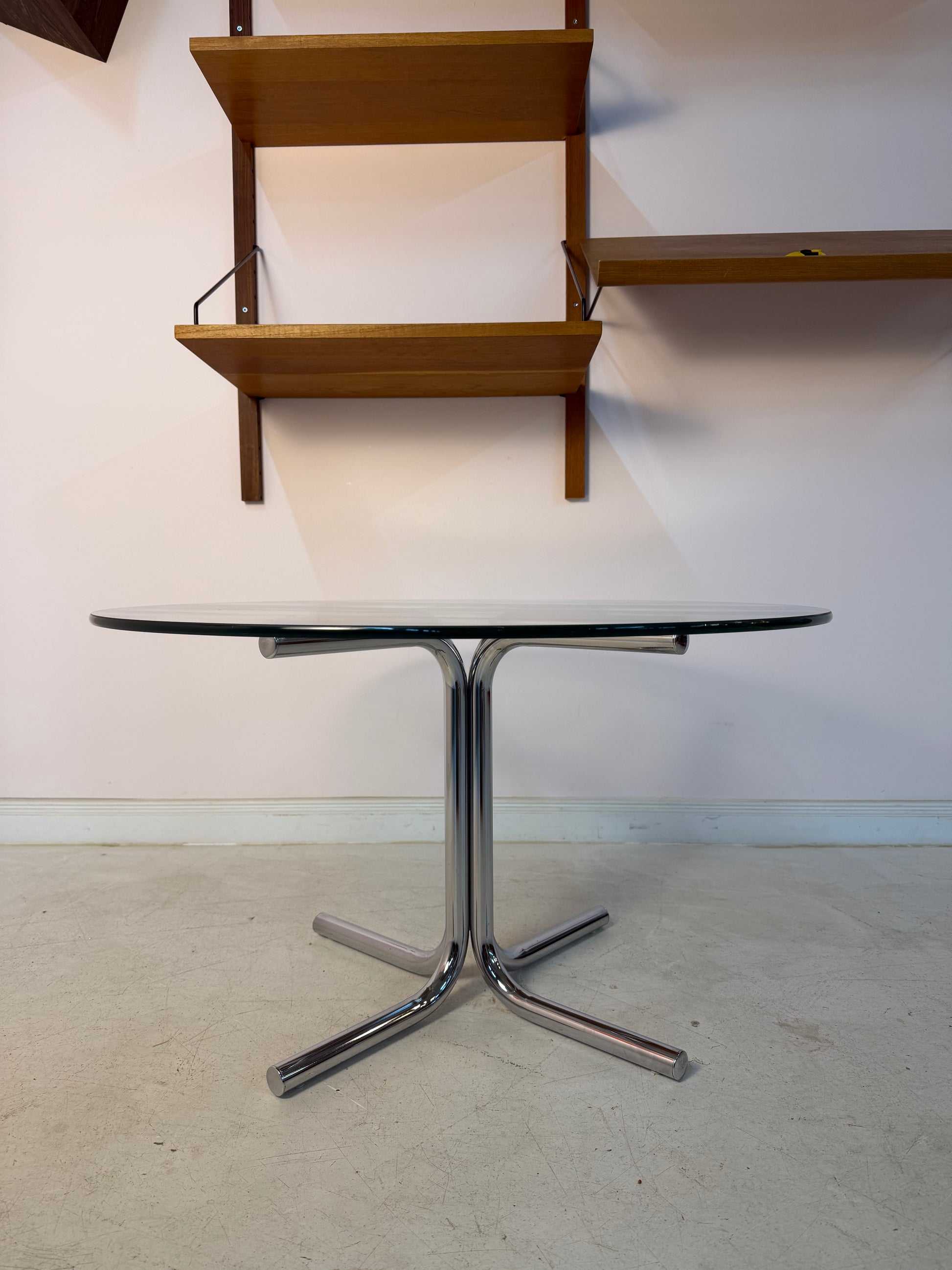 Runder Couchtisch Glas & Chrom