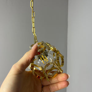 Kleine Hängelampe Gold mit Kristallen Dänemark