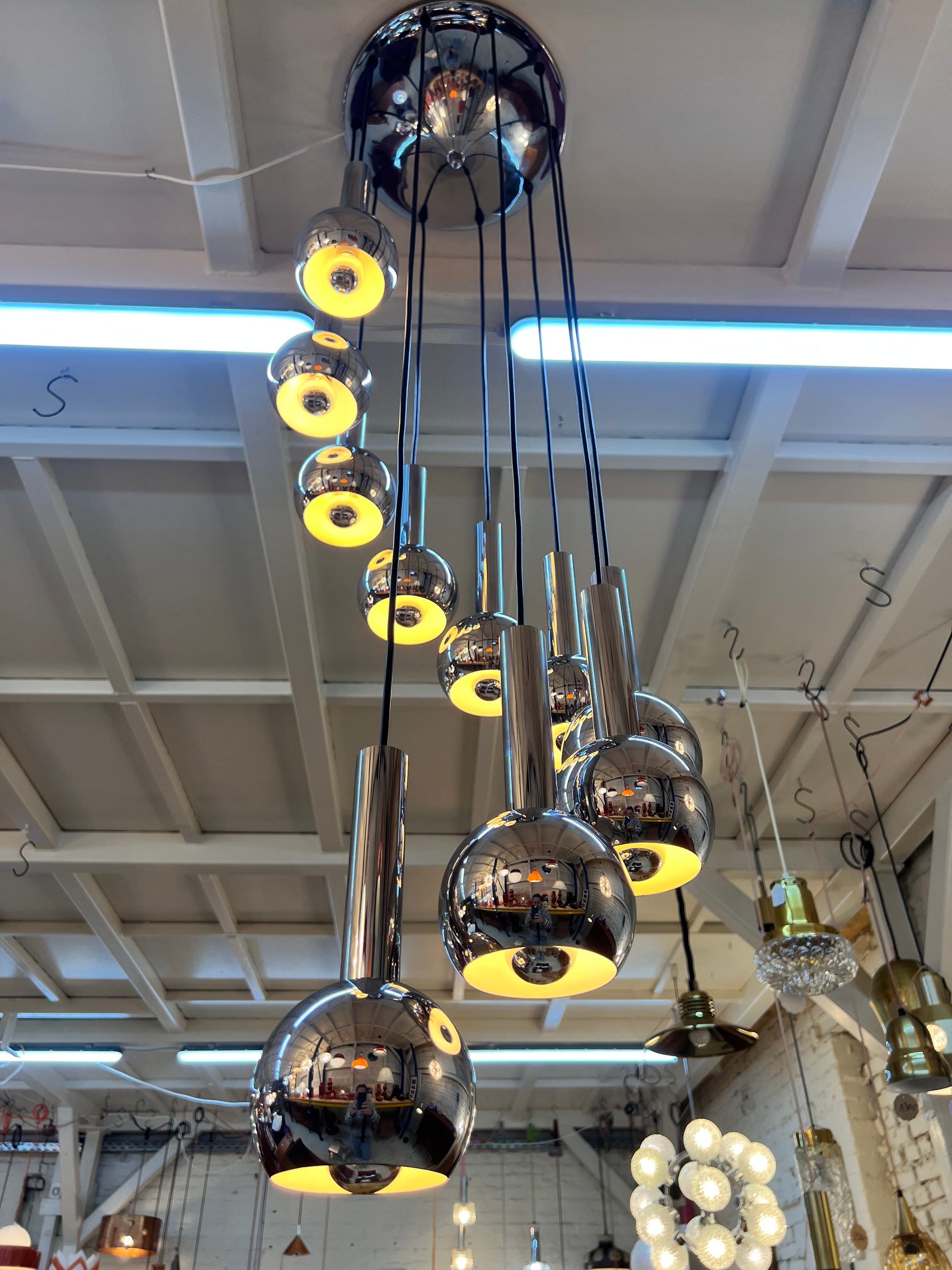 Kaskadenlampe 10-flammig Chrom von STAFF