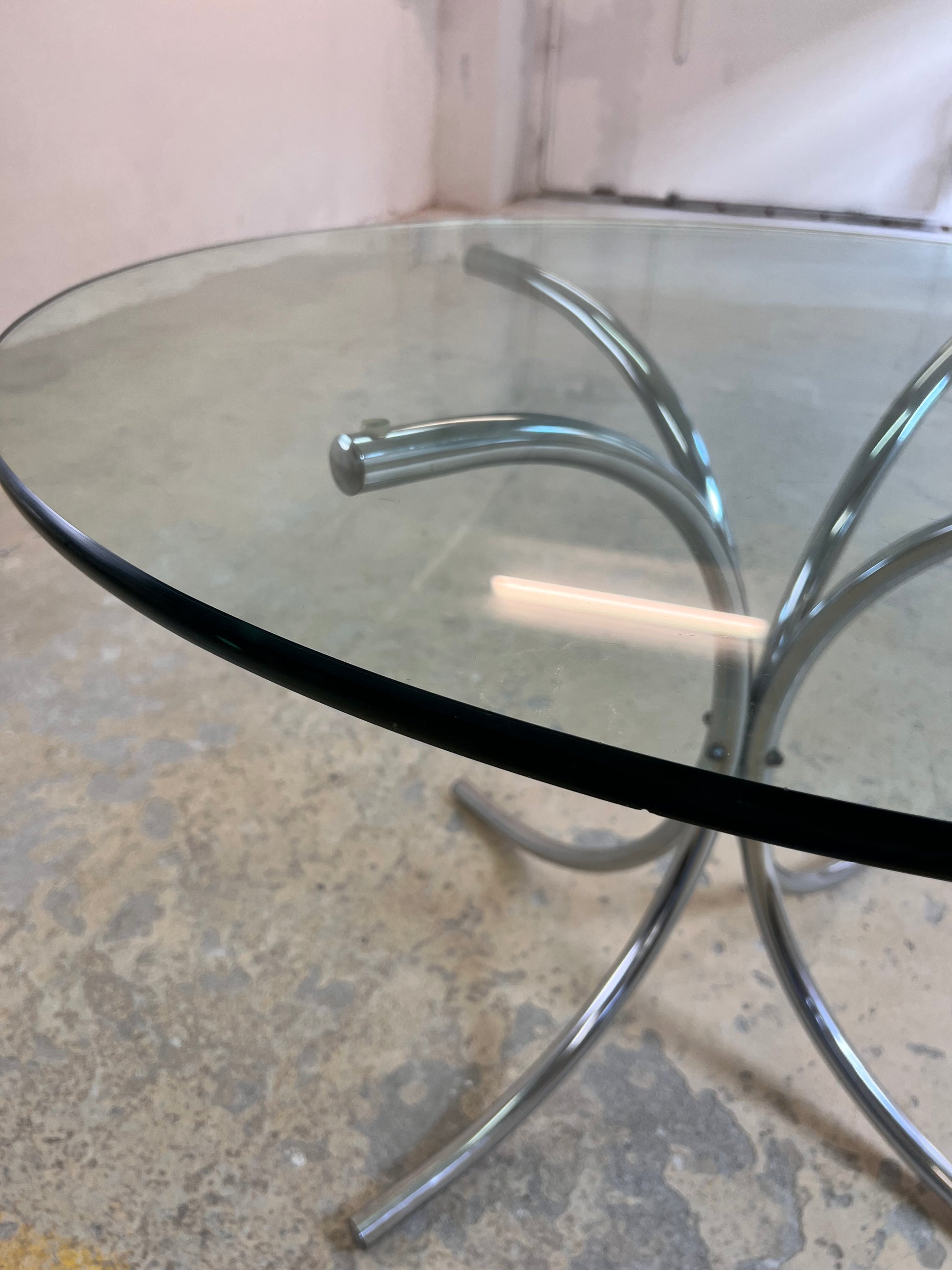 Runder Esstisch Glas & Chrom