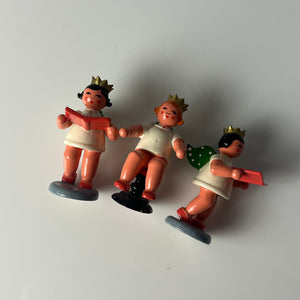 Set: 3x Engelmusikanten mit Krönchen von der Kunstgewerblichen Drechslerei Ellmann