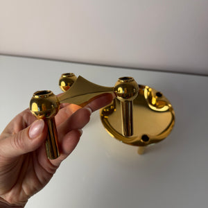 Set: 2 Kerzenständer und 1 Schale gold von Stoff & Nagel