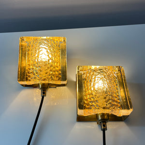 Set: 2x Wandlampe Kalmarlampet 17205 gold Messing Glas von Vitrika