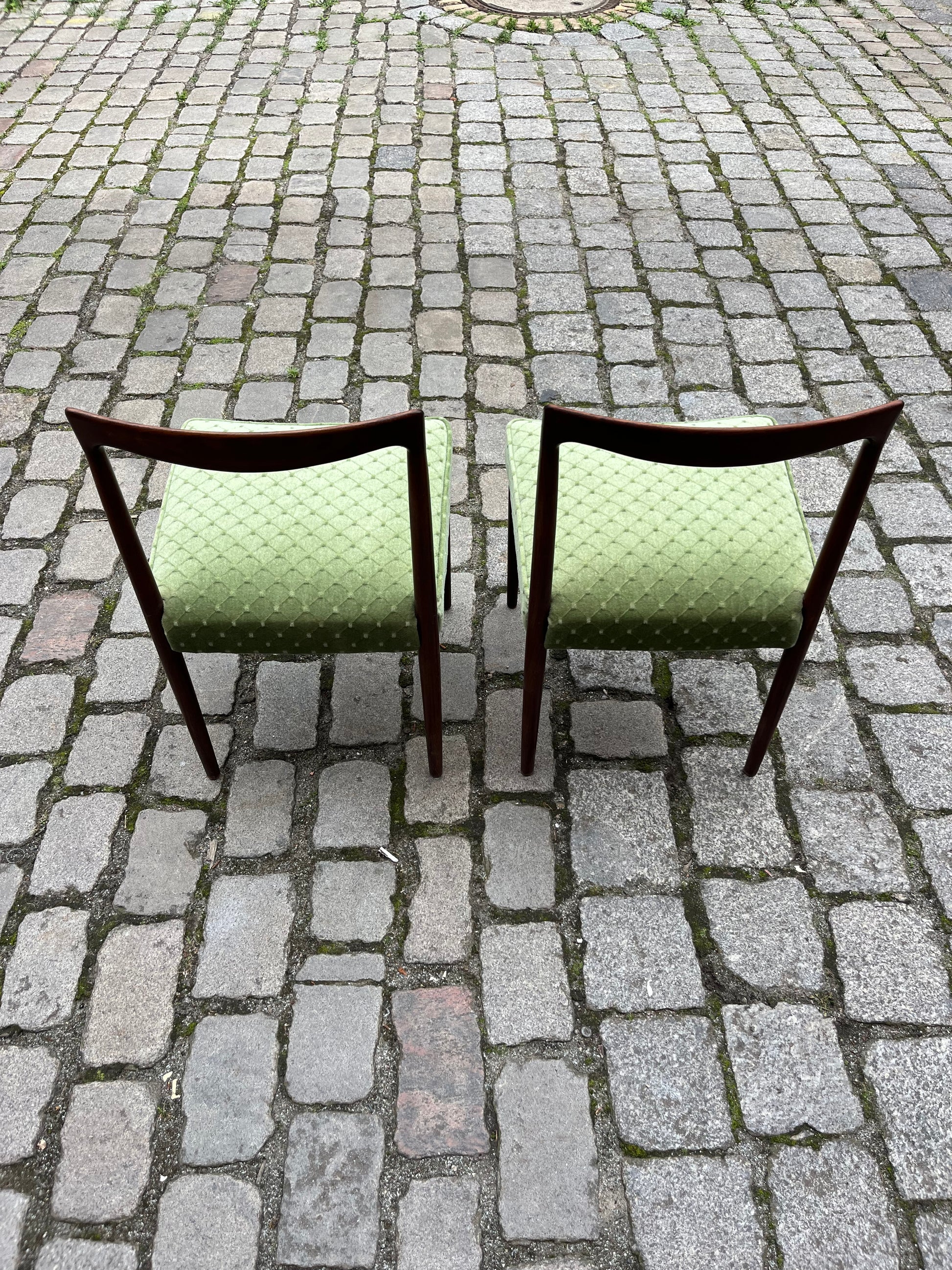 Set: 2x Stuhl grün Palisander
