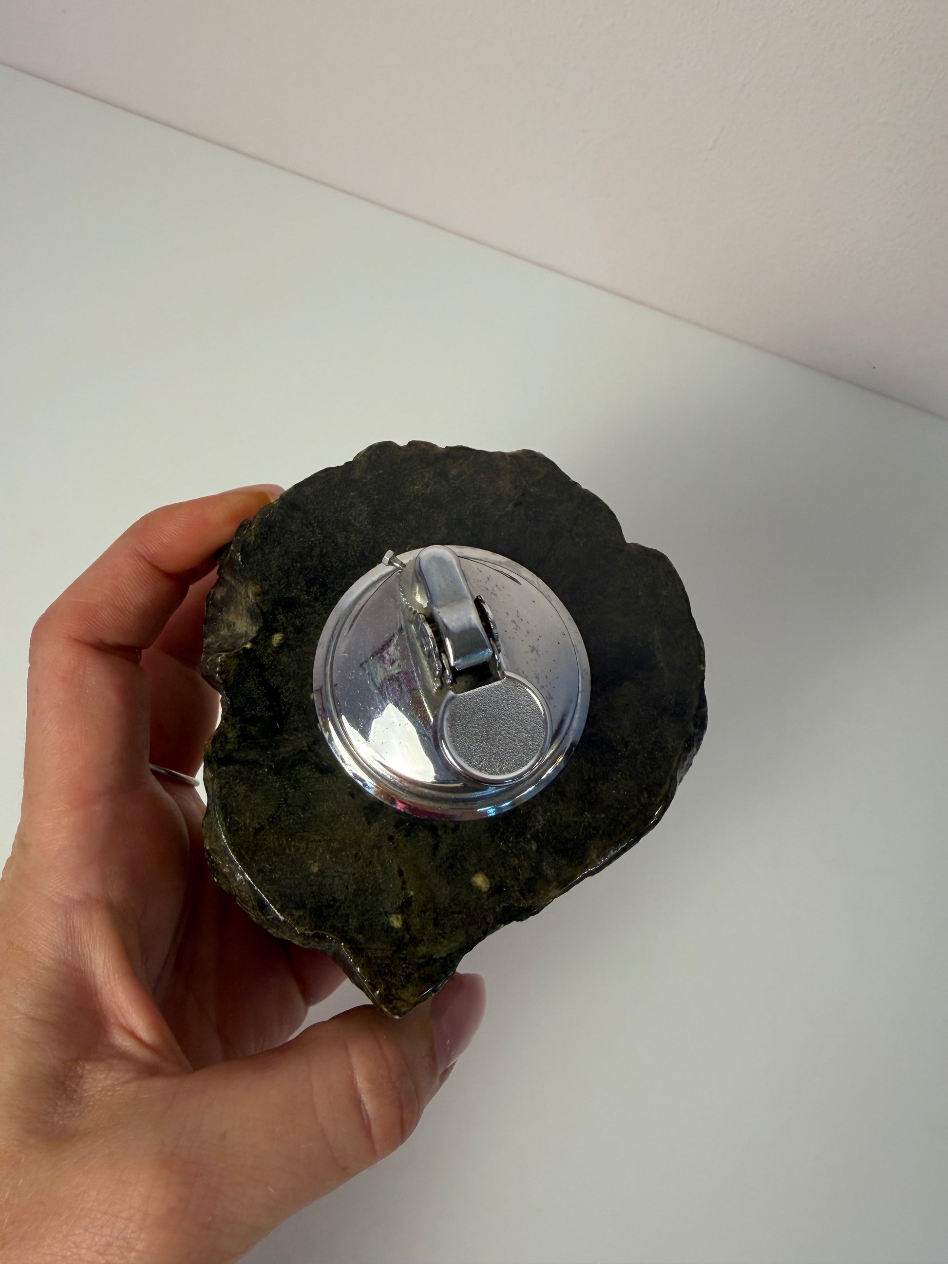 Tischfeuerzeug grün schwarz Alabaster