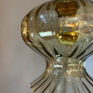 Hängelampe Glas mit Messing aus Dänemark