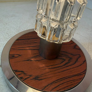 Stehlampe rot Glas Chrom von Fischer Leuchten