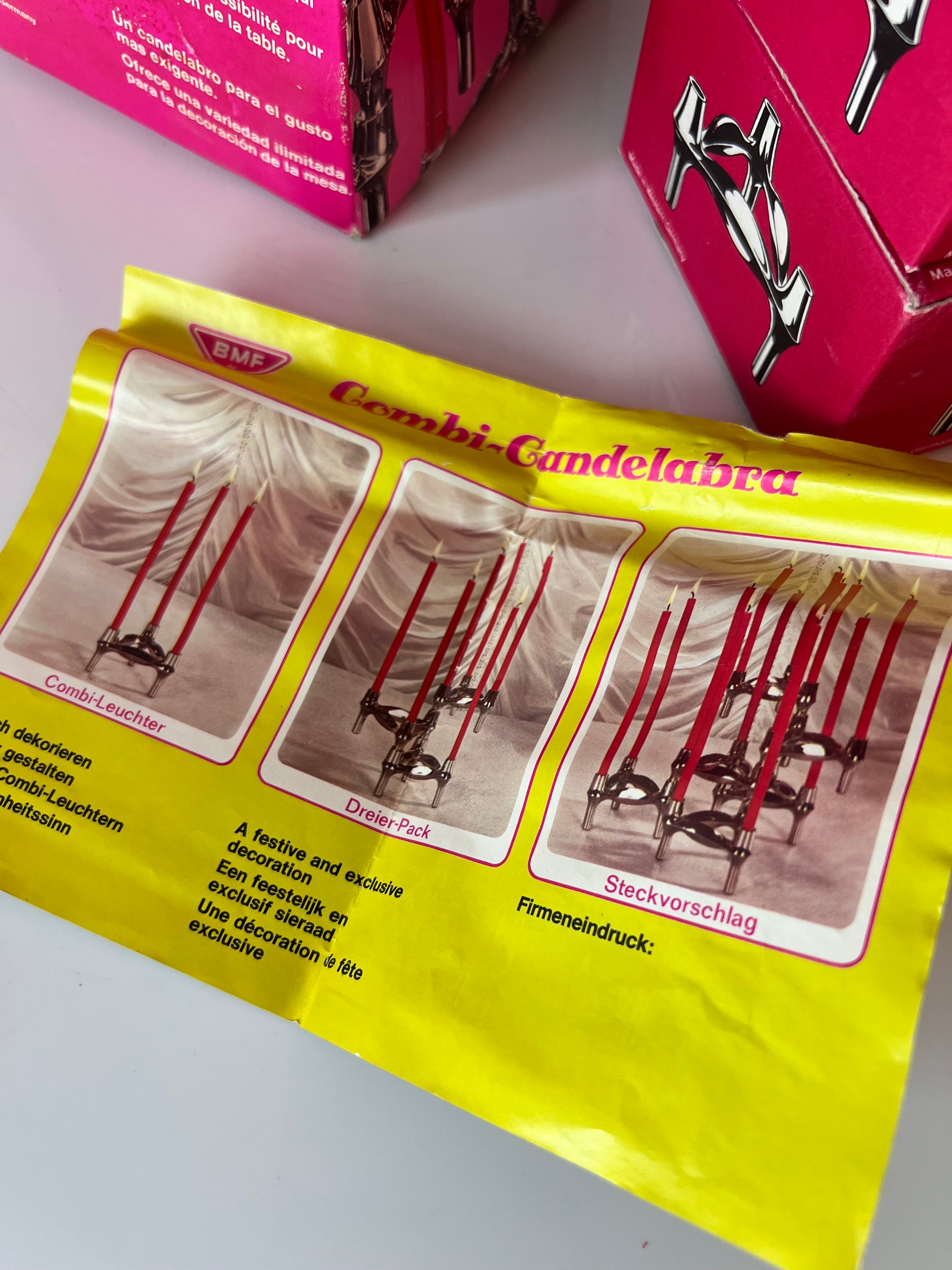 Set: 4x Kerzenständer BMF in Originalverpackung ohne Kerzen von Stoff & Nagel für BMF