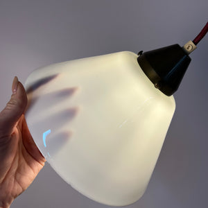 Hängelampe Opalglas Messing