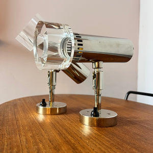 Set: 2x Wandlampe Chrom 70er