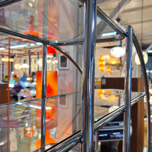 Rundes Regal / Raumteiler Chrom & Glas - Designklassiker