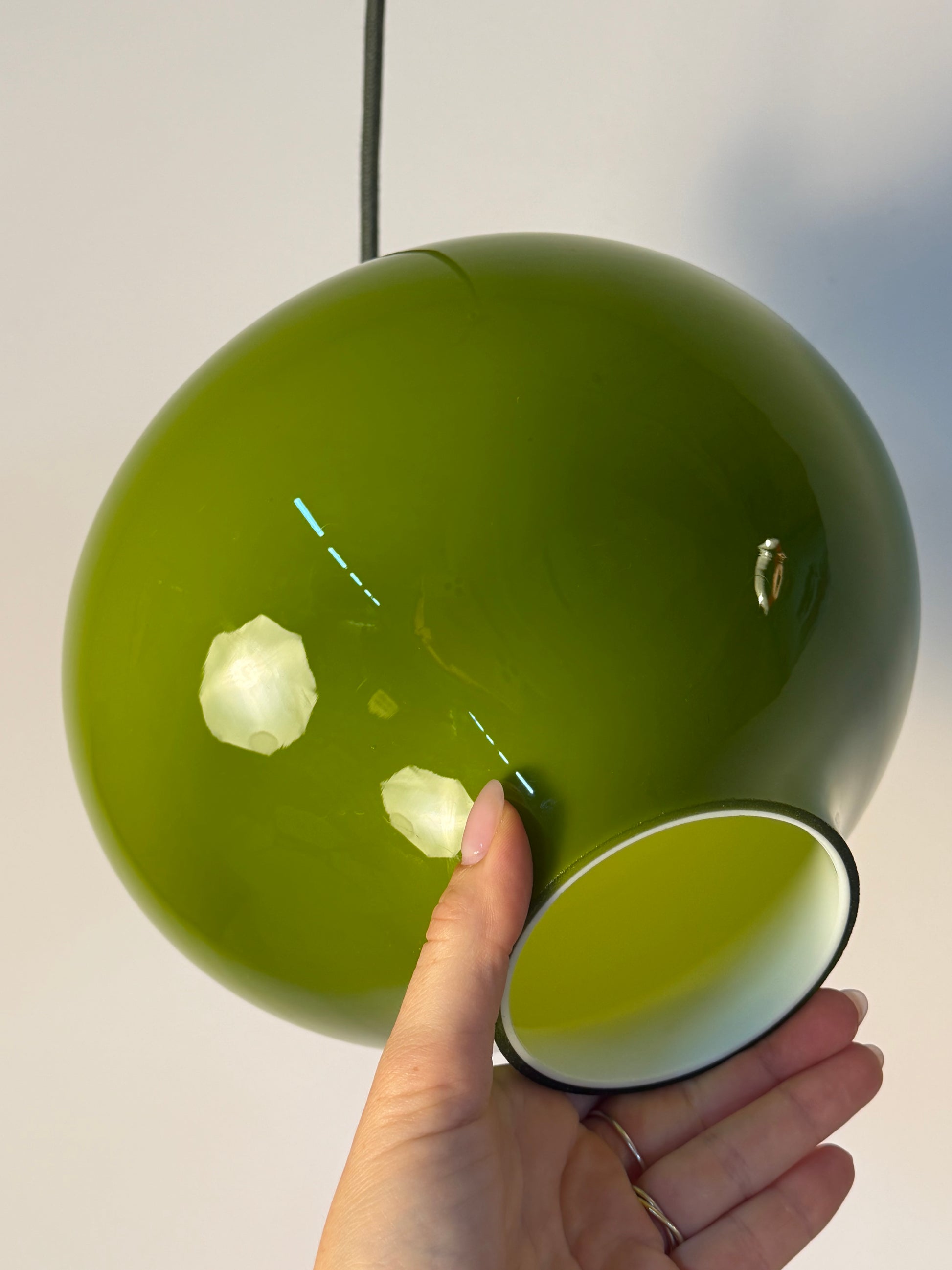Hängelampe grün Glas von Hans-Agne Jakobsson für Staff