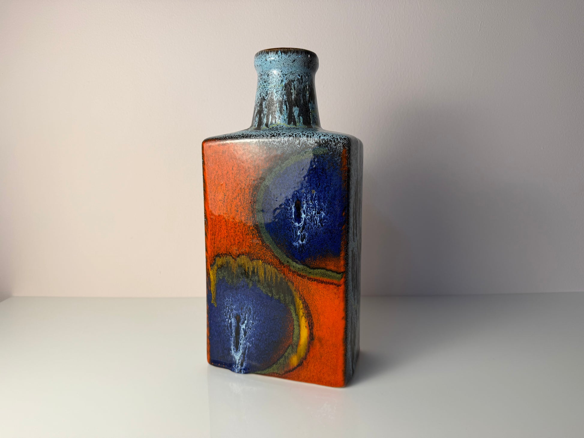 Vase 281-30 Fat Lava blau rot von on Scheurich West Germany