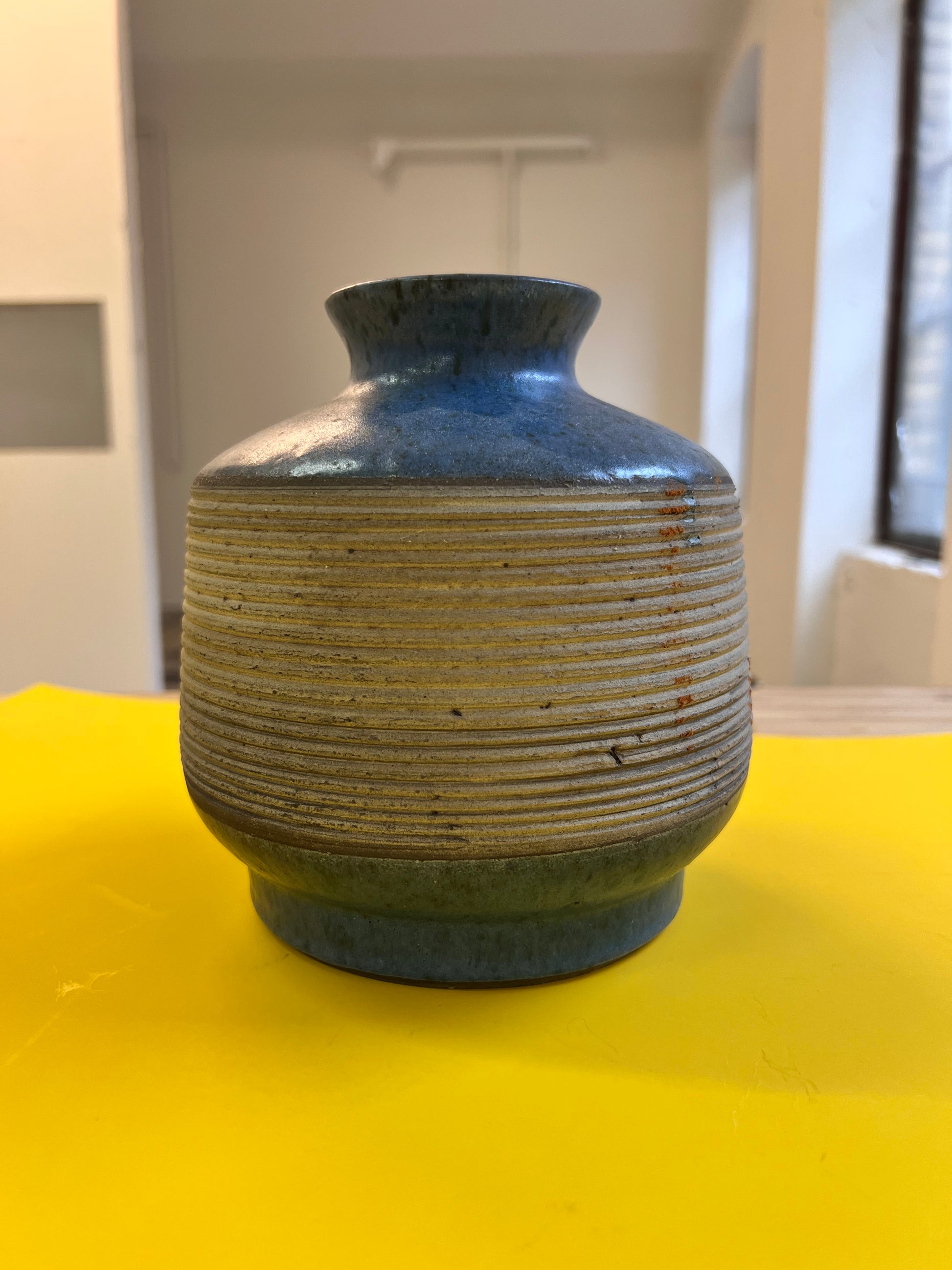 Vase blau braun Kunstkeramik von Karl Jüttner DDR