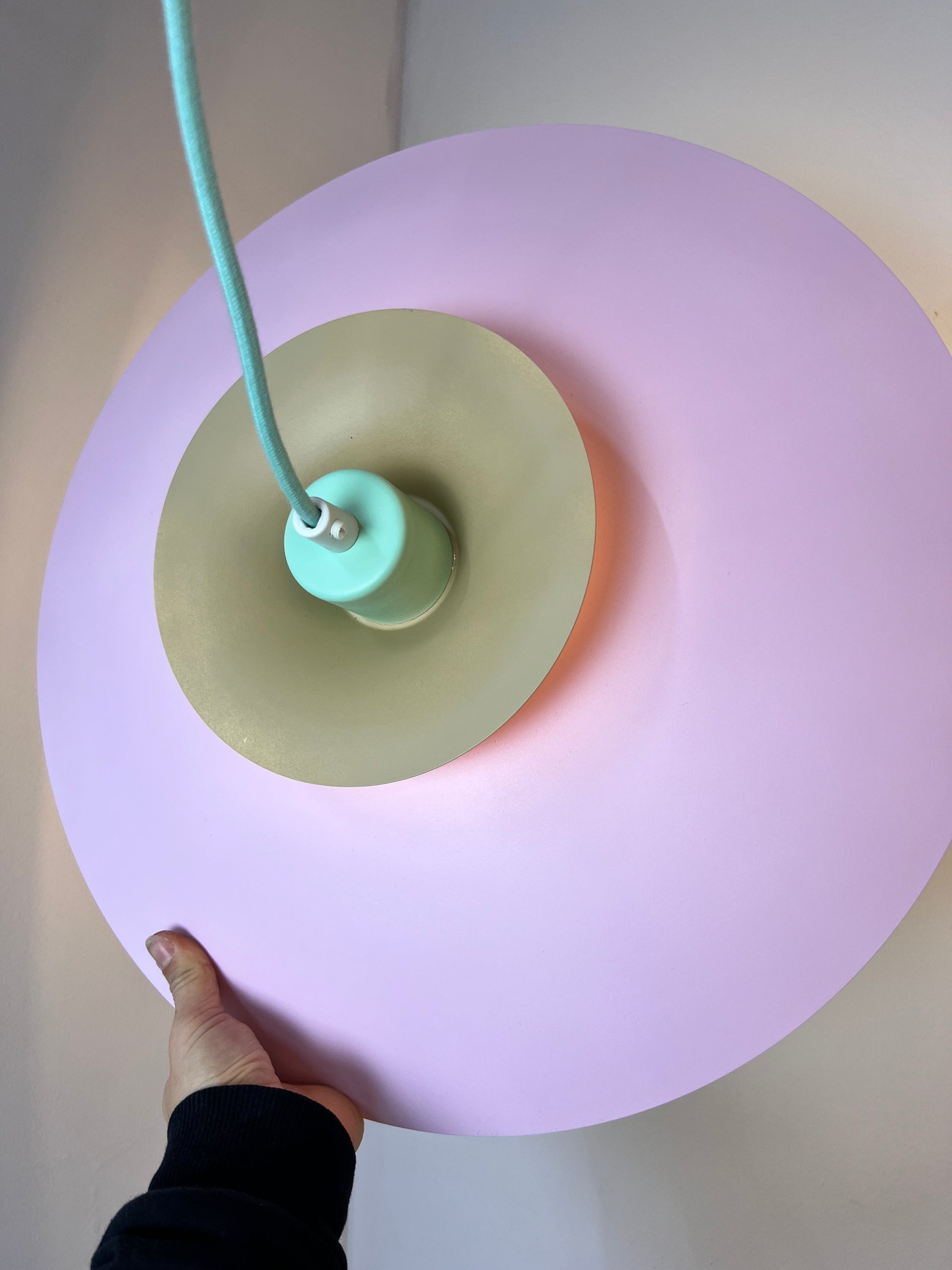 Lamellenlampe neu lackiert rosa mint