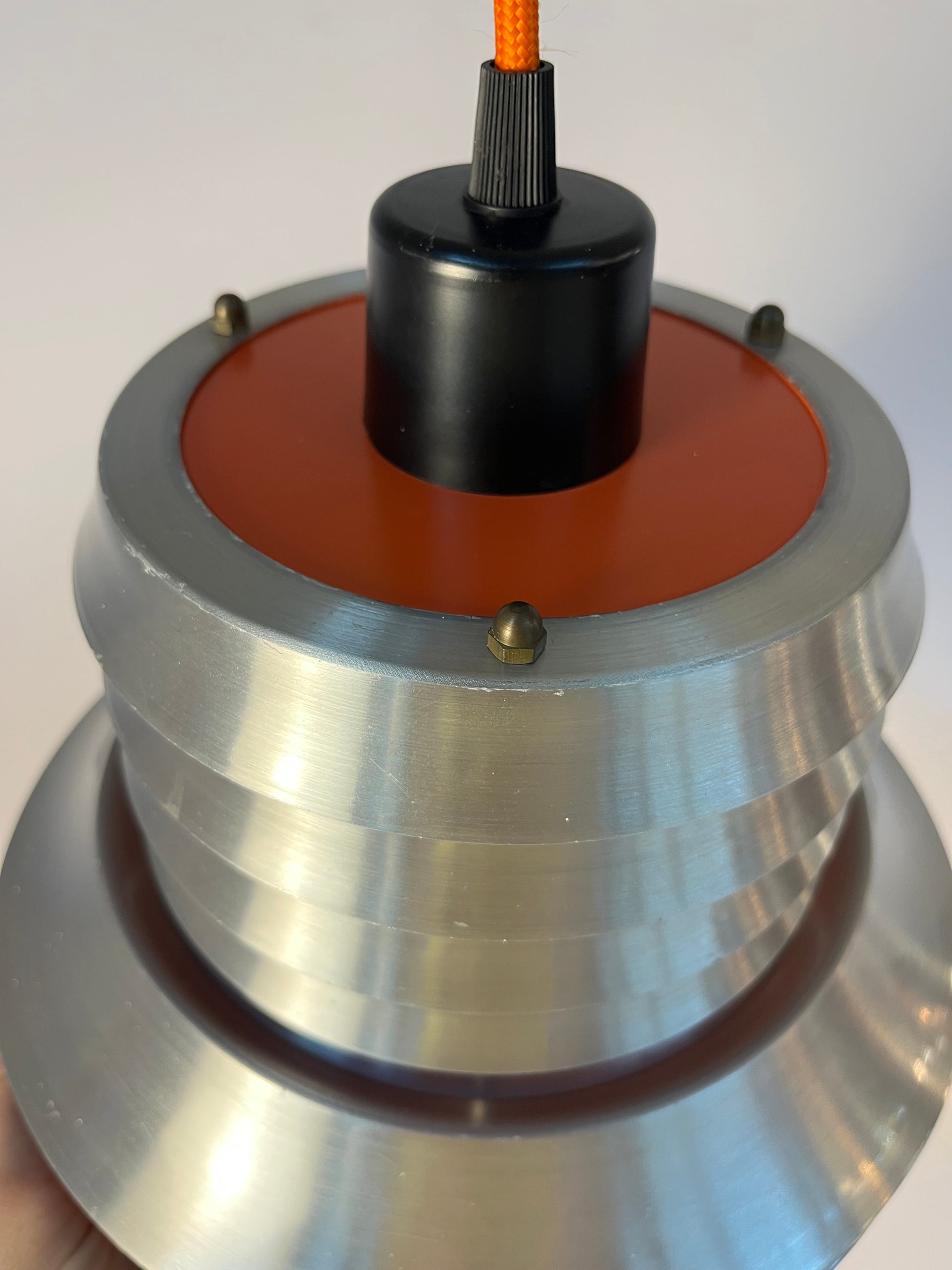 Lamellenlampe silber orange von Carl Thore für Granhaga