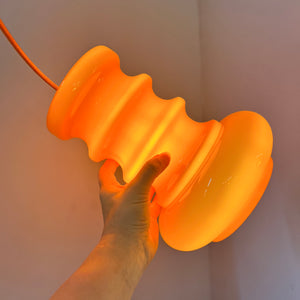 Hängelampe orange Glas